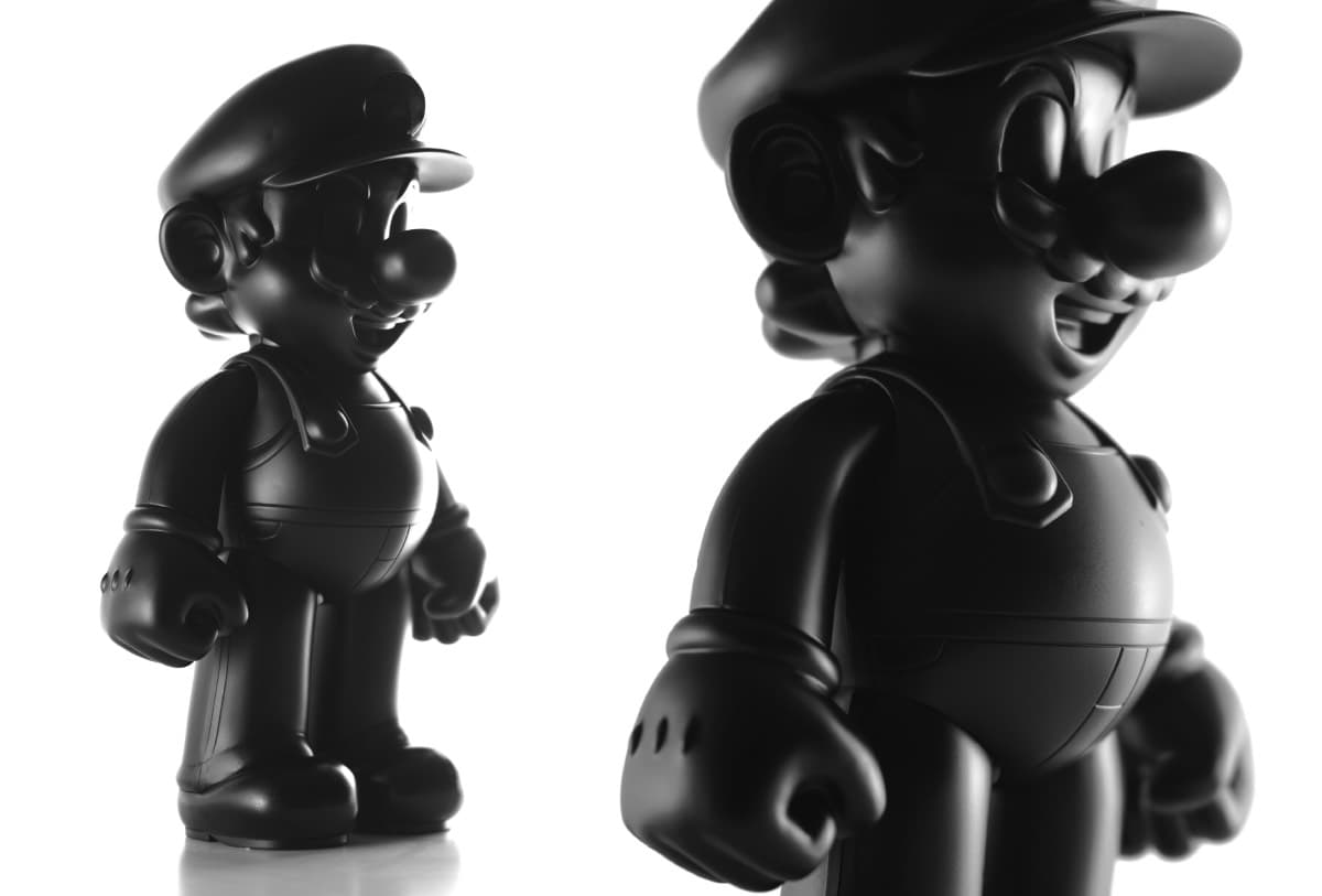 Matte Black Mario Statue